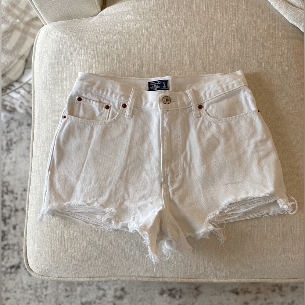 Abercrombie white denim shorts